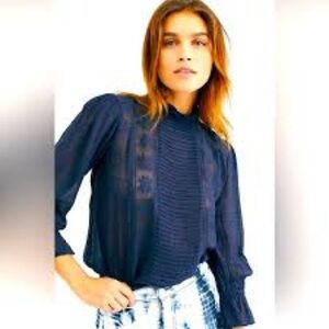 Free people navy blouse